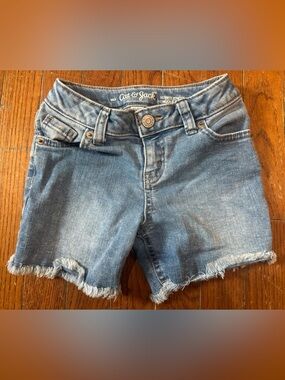 Cat & Jack Light Blue Frayed Denim Shorts